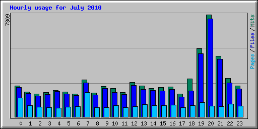 Hourly usage for July 2010