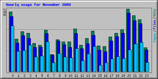 Hourly usage for November 2009