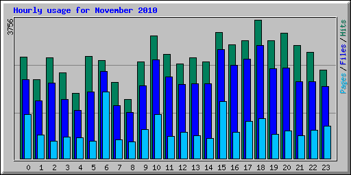 Hourly usage for November 2010