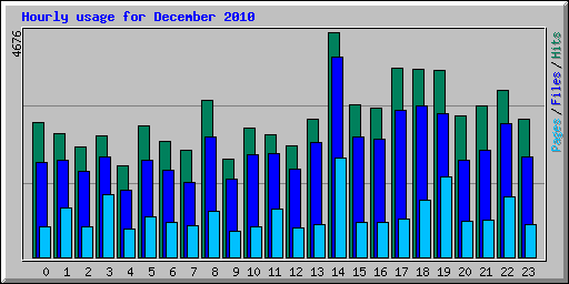 Hourly usage for December 2010