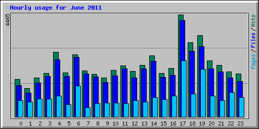 Hourly usage for June 2011