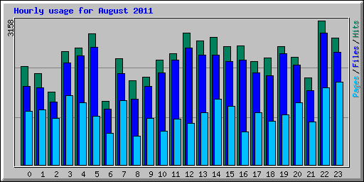 Hourly usage for August 2011